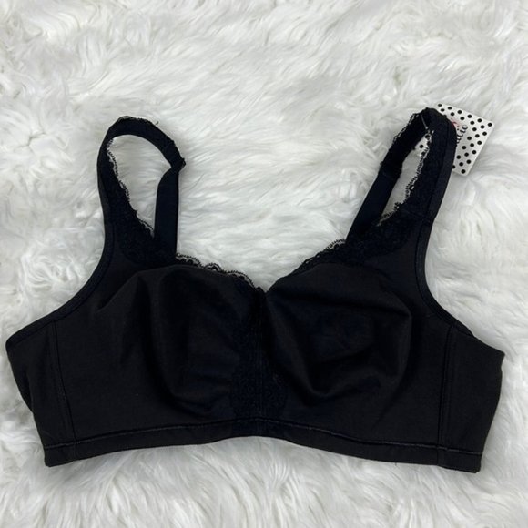NWT Curvy Studio Black Perfect Cotton Wirefree Bra - Picture 1 of 5